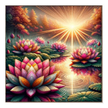 Sérénité lumineuse : Les fleurs de lotus à l'aube