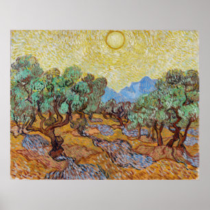 Poster Sérénité parmi les oliviers par Vincent van Gogh