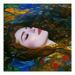 Poster "Sérénité pétale" - Femmes dans l'eau