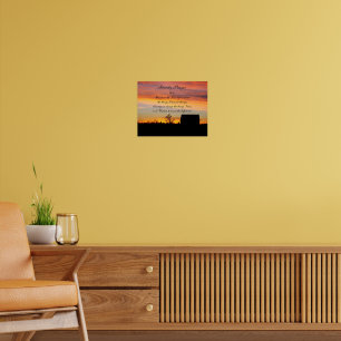 Poster Sérénité Prière Coucher de soleil Silhouette Photo