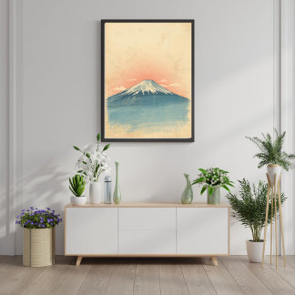 Poster Serenity Above Clouds – Vintage Mount Fuji Travel 
