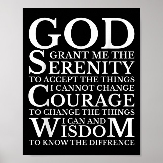 Poster Serenity Prayer Na Aa Sober Recovery  (Devant)