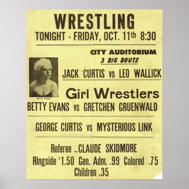 Poster Série d'affiches de lutte vintage (Devant)