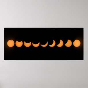 Poster Série de progression de l'éclipse solaire partiell