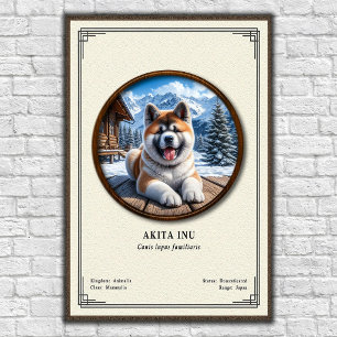 Poster Série de zoologie Akita Inu