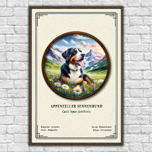 Poster Série de zoologie Appenzeller Sennenhund