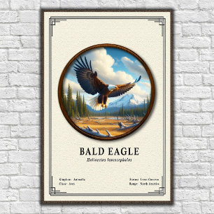 Poster Série de zoologie de l'aigle à tête blanche