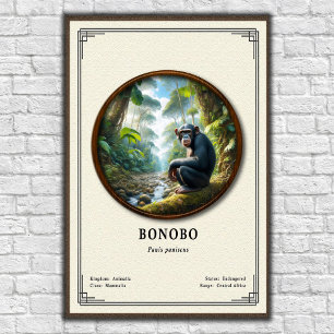 Poster Série de zoologie des bonobos