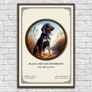 Poster Série de zoologie du Black and Tan Coonhound