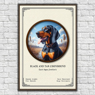 Poster Série de zoologie du Black and Tan Coonhound