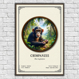 Poster Série de zoologie du chimpanzé