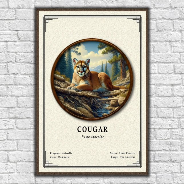 Poster Série de zoologie du couguar (Créateur téléchargé)
