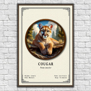 Poster Série de zoologie du couguar