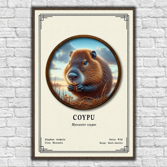 Poster Série de zoologie du Coypu (Créateur téléchargé)