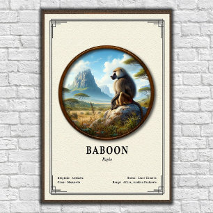 Poster Série de zoologie sur les babouins