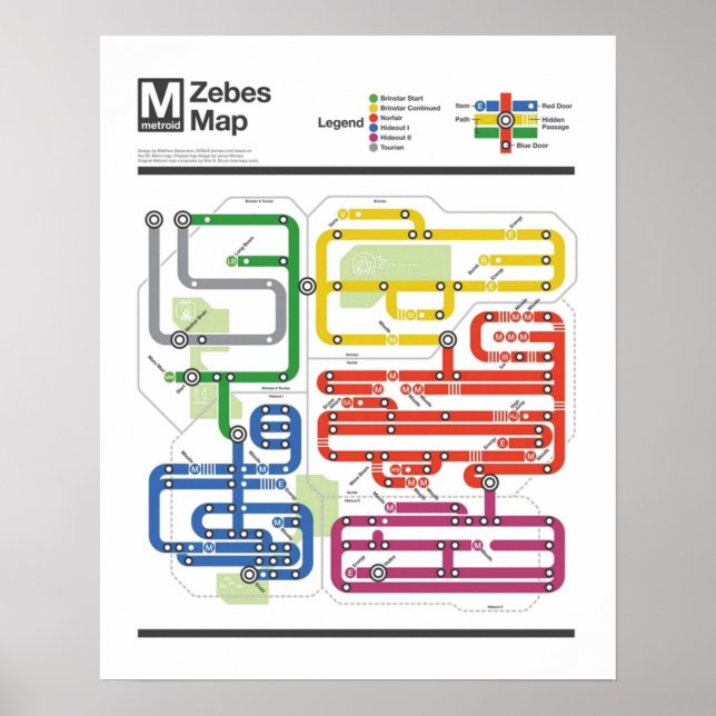 Poster Série Metroid Metro NES Maps (Devant)