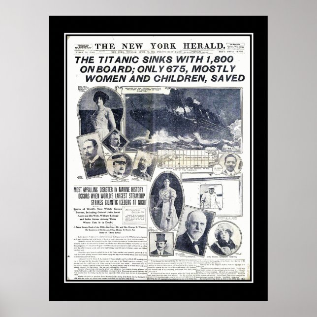 Poster Série Titanic Nouvelles du naufrage du Titanic (Devant)