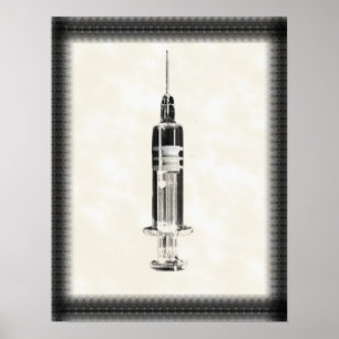 Poster Seringue vintage de style