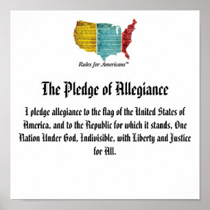 Poster Serment de fidélité de logo des Etats-Unis