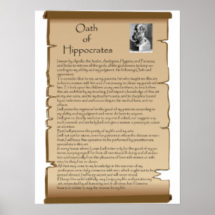 Poster serment du médecin des hippocrates