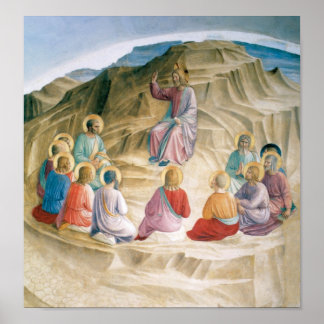 Poster Sermon Angelico Sur Le Mont Art Vintage