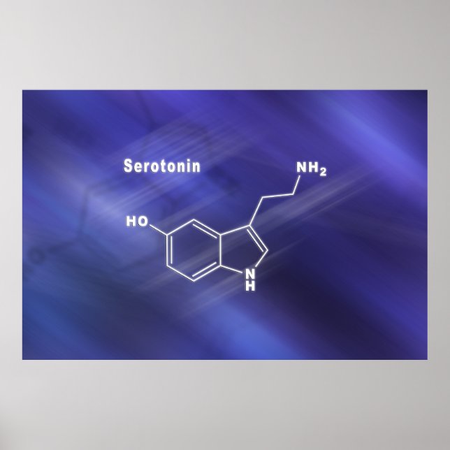 Poster sérotonine hormones Structural chemical formula (Devant)