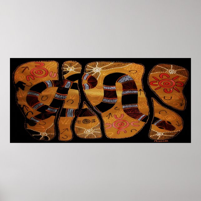 Poster Serpent arc-en-ciel rêvant (Devant)