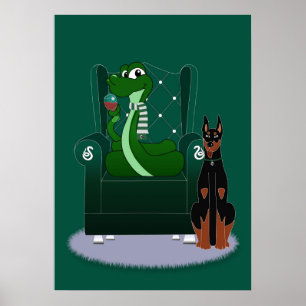 Poster Serpent et chien