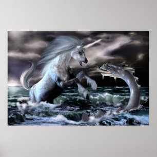 Poster Serpent et licorne
