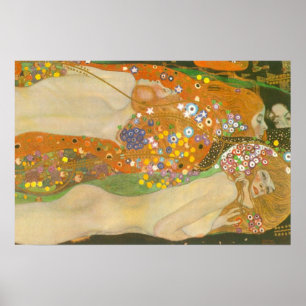 Poster Serpents d'eau II de Gustav Klimt, Art nouveau