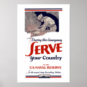 Poster Servez Votre Pays Dans La Réserve Navale — 2ÈME GU