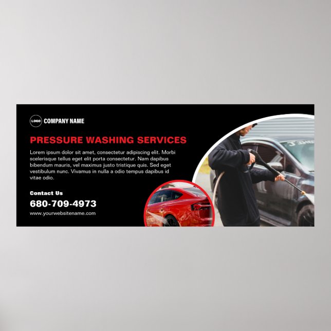 Poster Service de lavage de pression personnalisé (Devant)