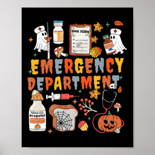 Poster Service d'urgence Funny Er Nurse Halloween Spoo