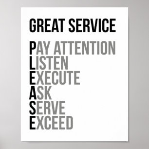 Poster Service excellent S'il vous plaît