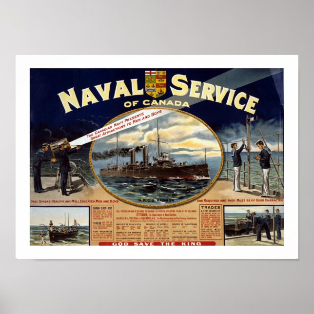 Poster Service naval du Canada (blanc) (Devant)