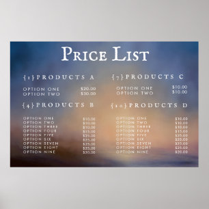 Poster Service Price List Menu Custom Prinster