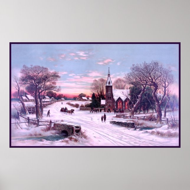 Poster Services ecclésiastiques Matin du soir de Noël (Devant)