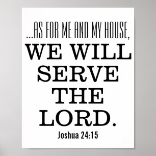 Poster Servir le Seigneur Verset Biblique Écriture Joshua