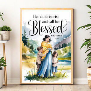 Poster Ses enfants montent Christian Women Wall Art