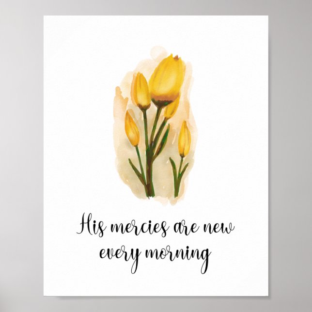 Poster Ses Mercis sont nouveaux tous les matins art chrét (Devant)