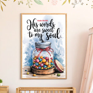 Poster Ses mots sont Sweet Christian Nursery Wall Art