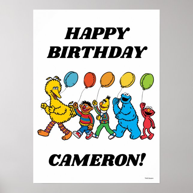 Poster Sesame Street Pals Balloons Anniversaire (Devant)