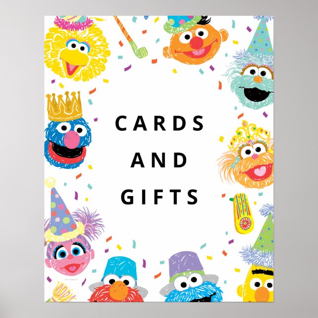 Poster Sesame Street Pals Confetti | Cartes et cadeaux (Devant)