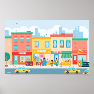 Poster Sesame Street   Scène de Sesame Street