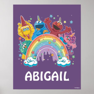 Poster Sesame Street Unicorn Arc-en-ciel