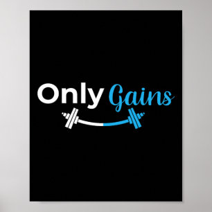 Poster Seulement Gains Gym Lifting Workout Bodybuilding D