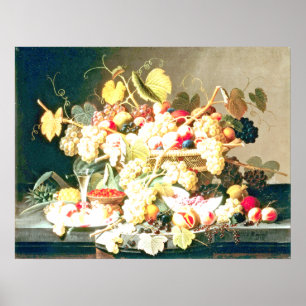 Poster Severin Roesen - Vie continue avec des fruits