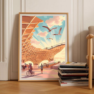 Poster Seville Print Sevilla Illustration Las Setas Print