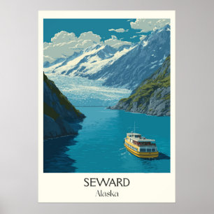 Poster Seward Alaska Glacier Baie de la Résurrection