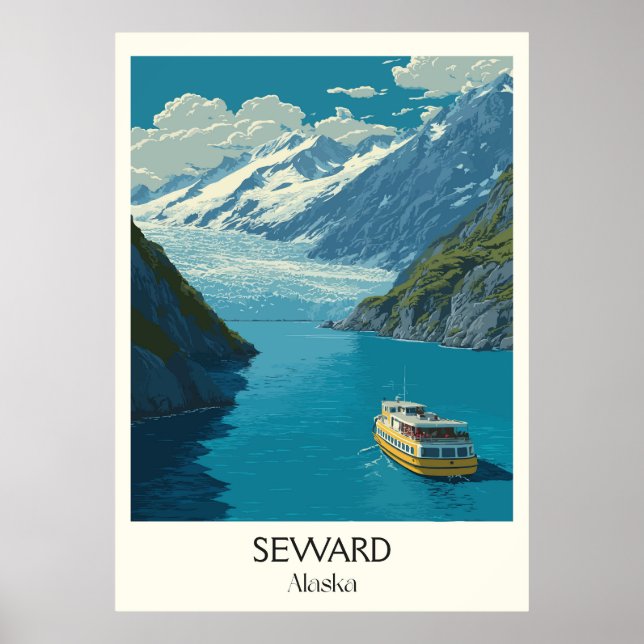 Poster Seward Alaska Glacier Baie de la Résurrection (Devant)